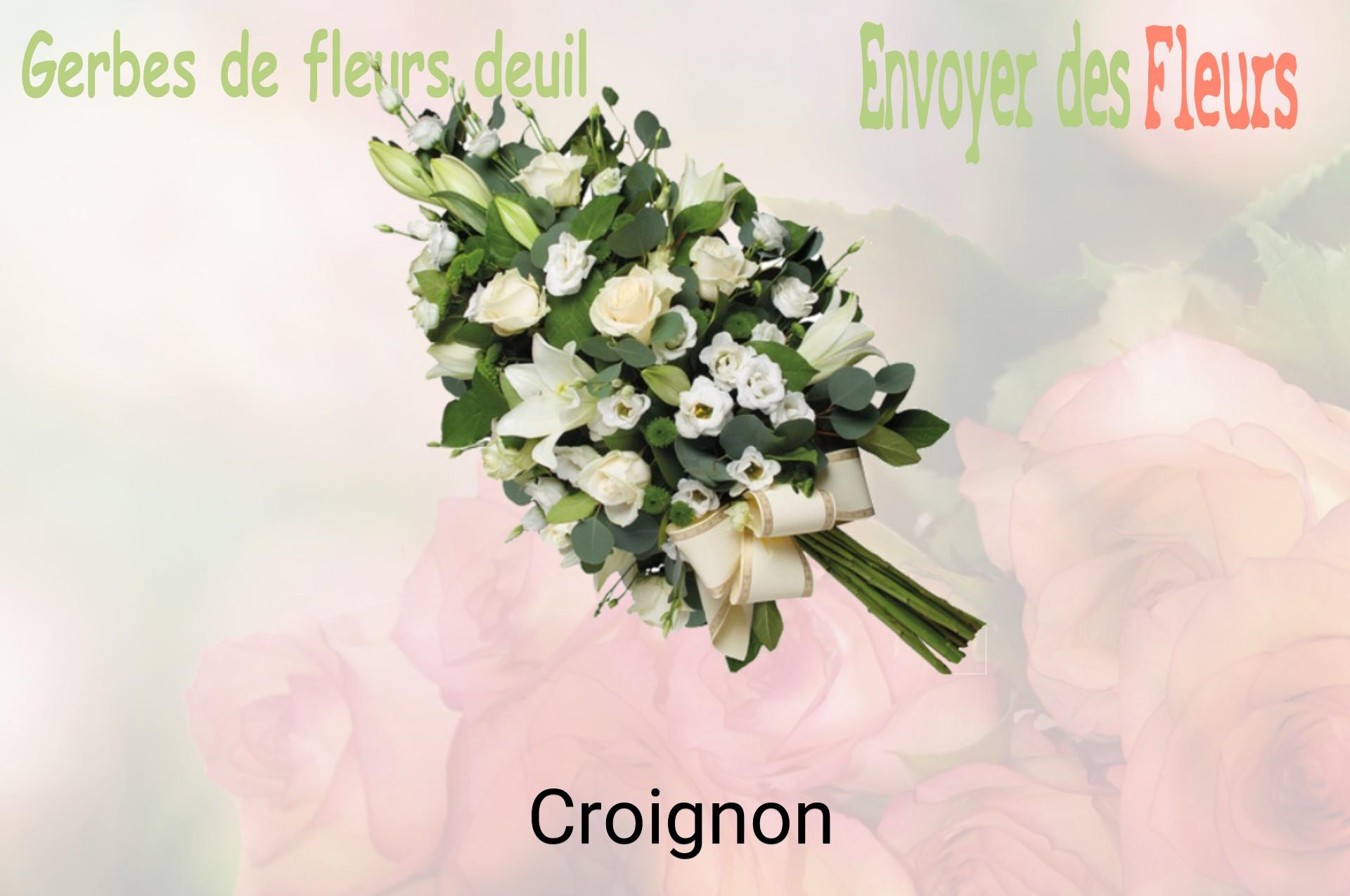 Gerbe de fleurs de deuil livrée à Croignon